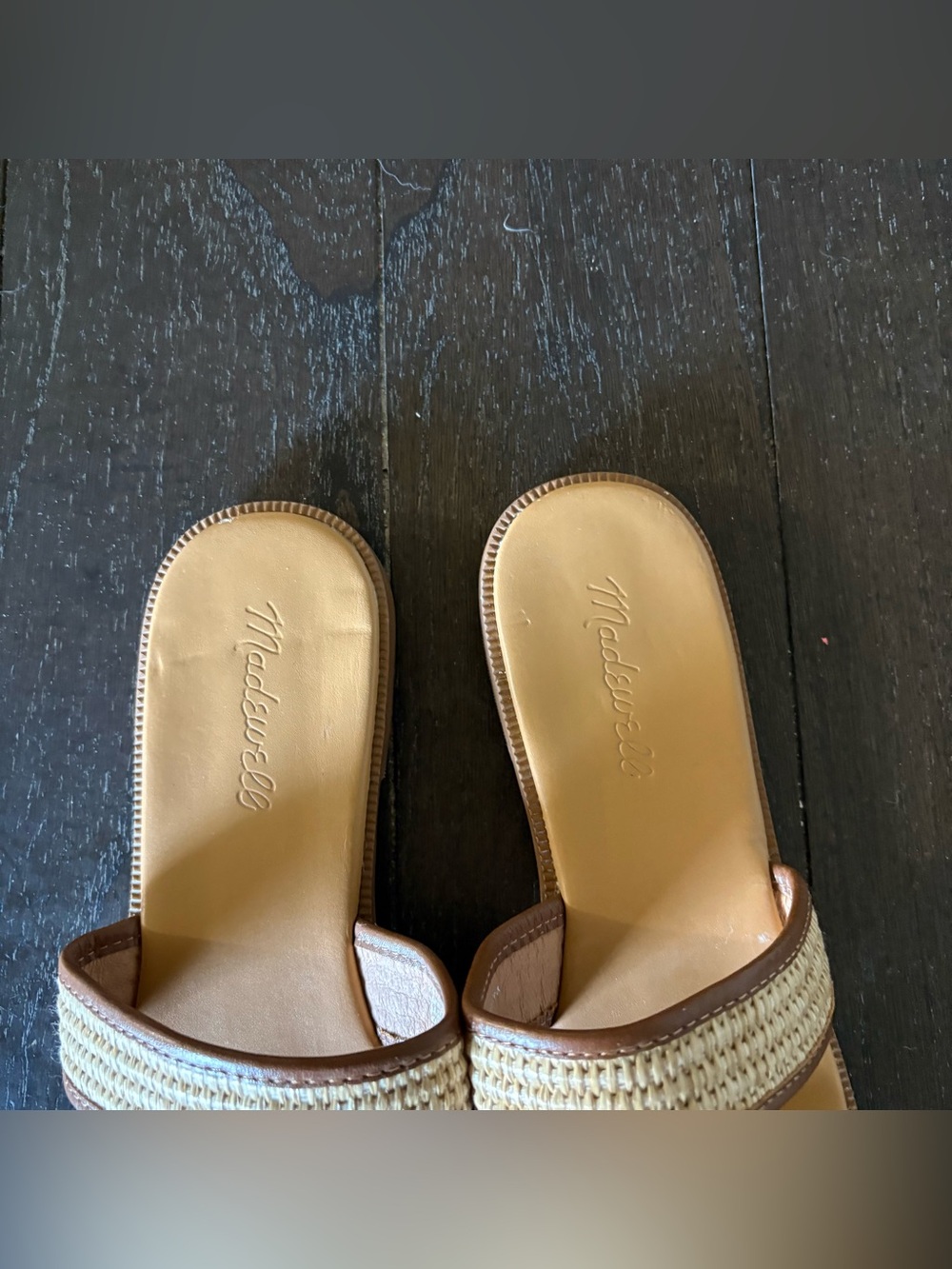 Madewell The Teagan Slide Sandal in Straw Strappy Beach Coastal Cruise Size 8 - Picture 4 of 11